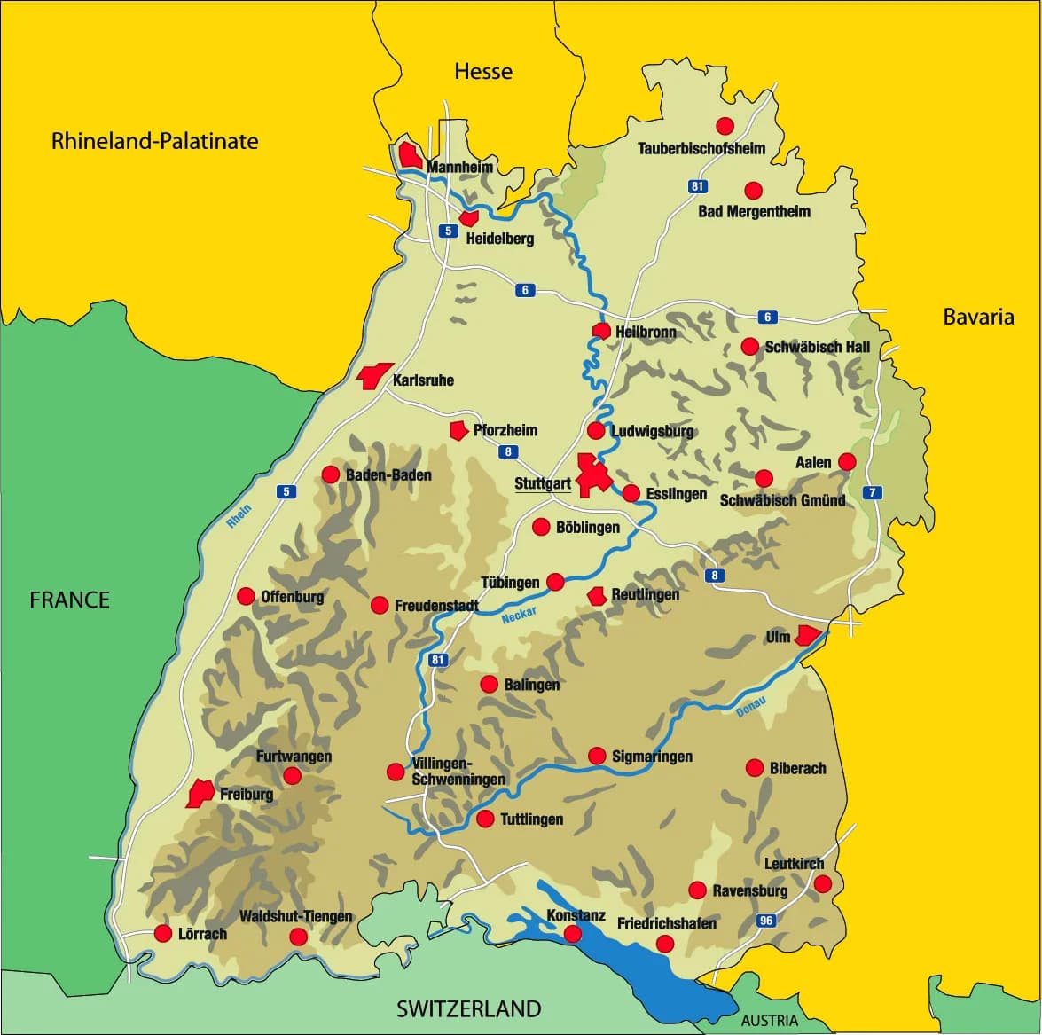 Гибкая карта земли Баден-Вюртемберг — фото 4
