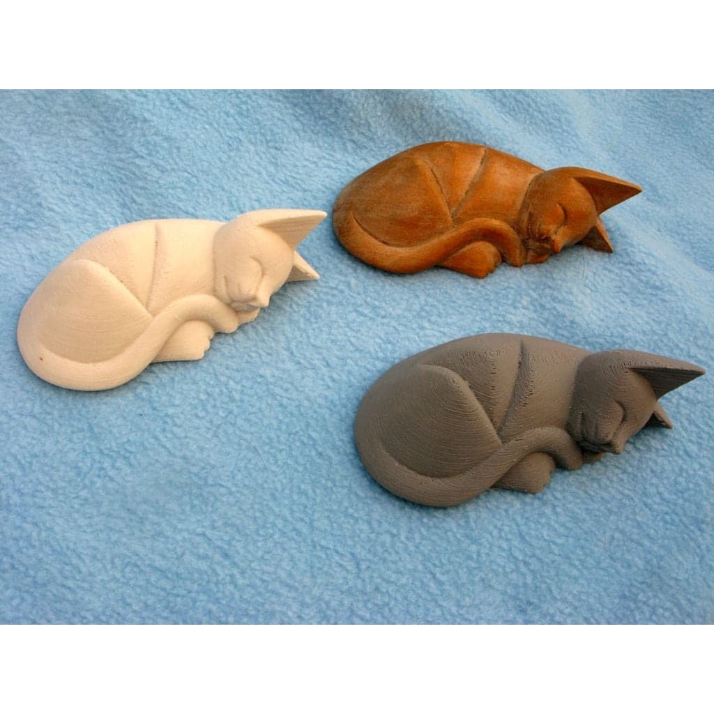 Спящий кот (скан деревянной статуэтки)