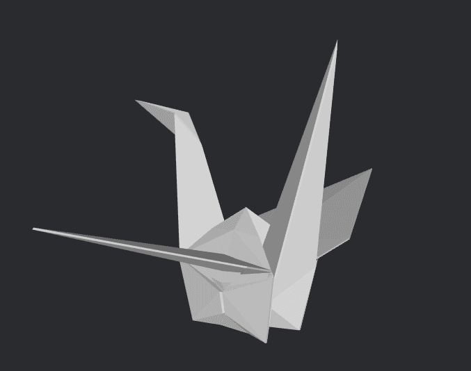 Журавлик-оригами из пластика — украшение зала с 3D-принтера — фото 3
