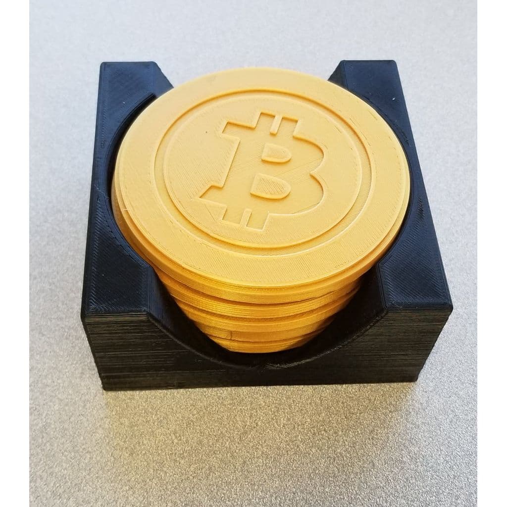 Подставки под чашки с символикой Bitcoin — фото 3